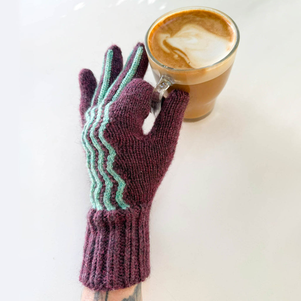 Rhythmic Pulse Gloves by Knit of the Dragon